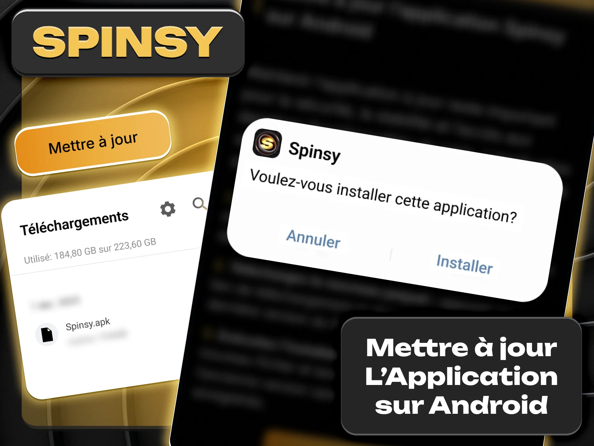 Mettez à jour votre fichier APK vers Spinsy France.