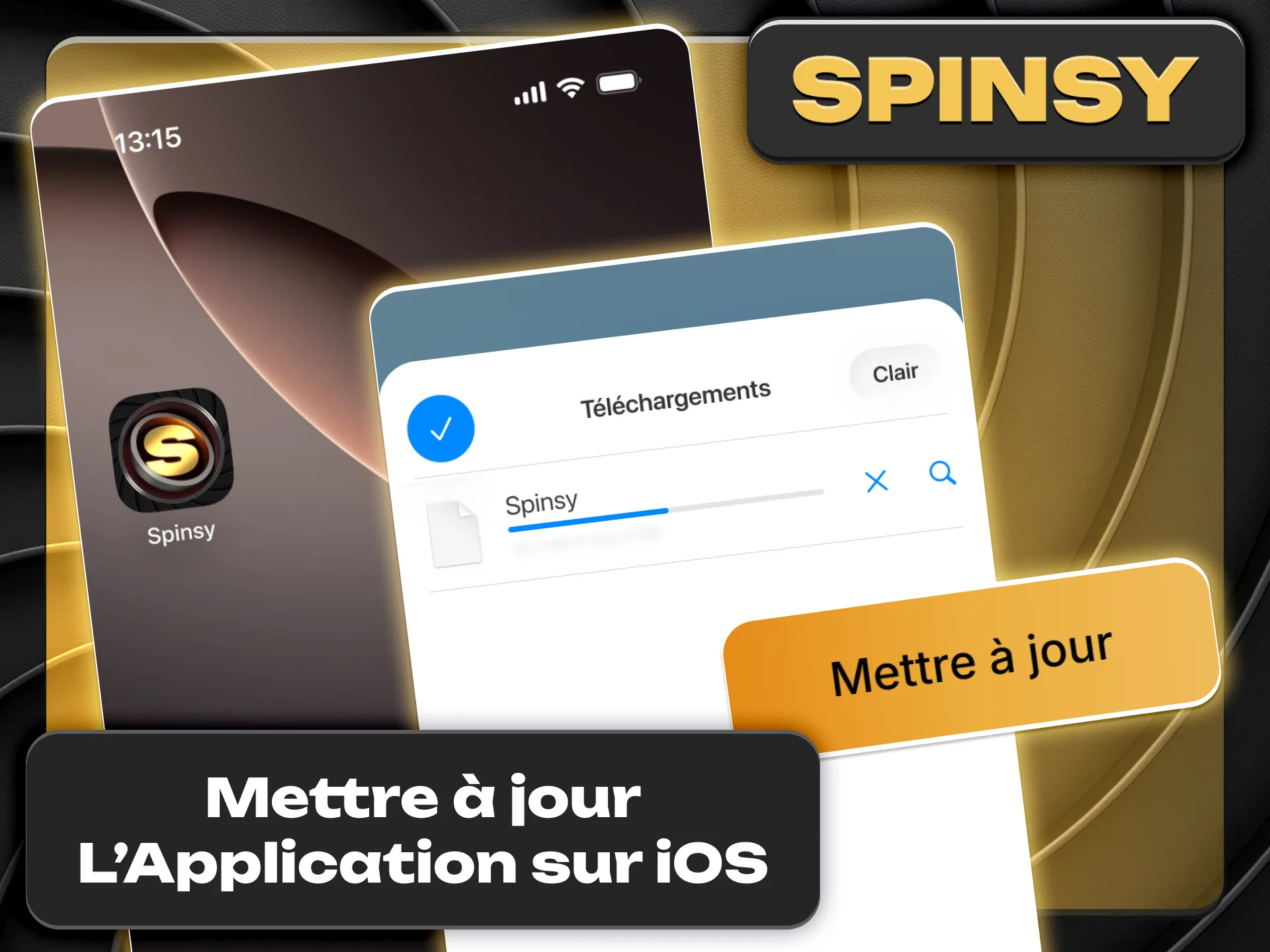 Mettez à jour facilement l'application iOS de Spinsy.