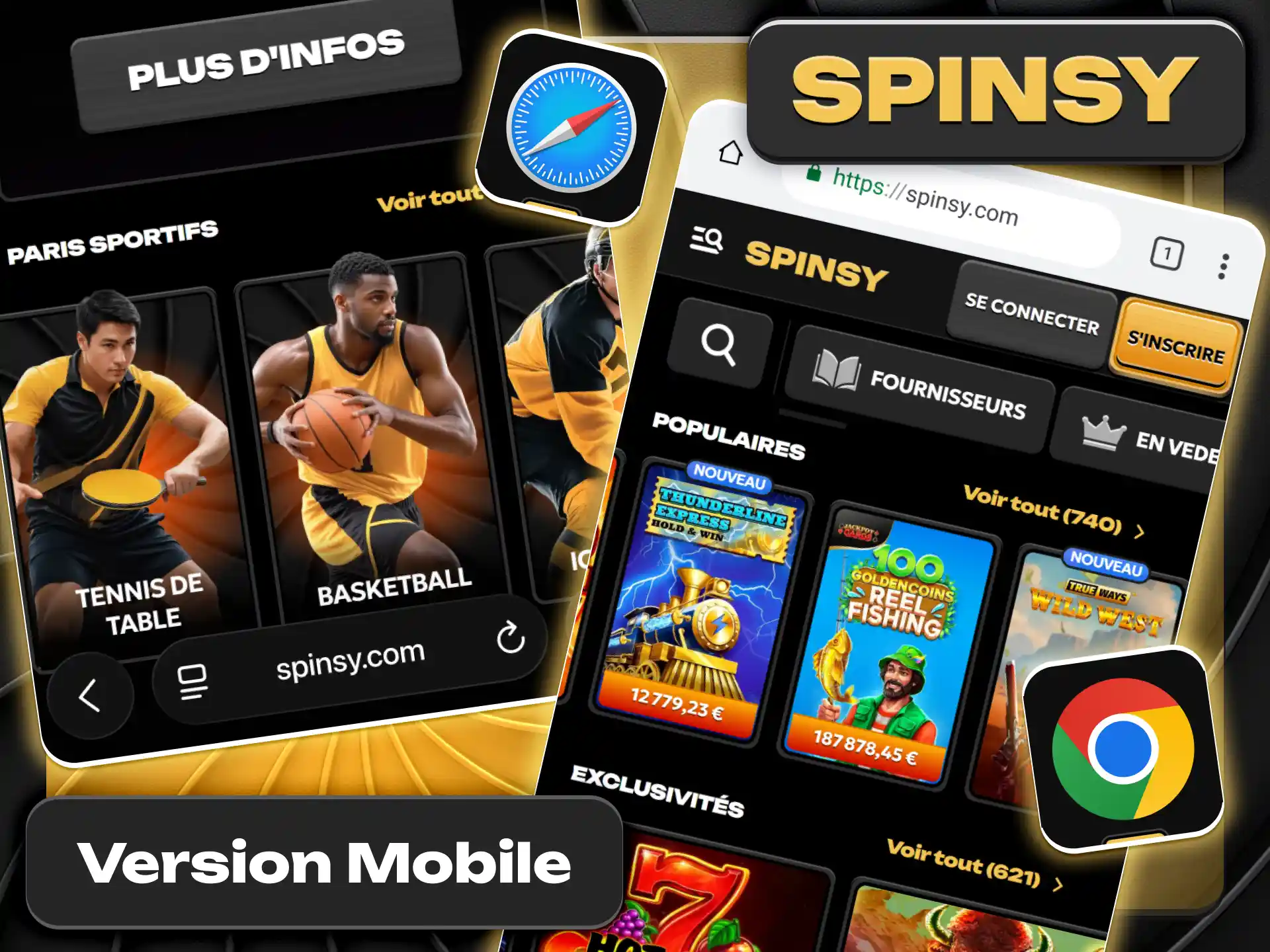 Accédez au site web mobile optimisé de Spinsy officiel France.