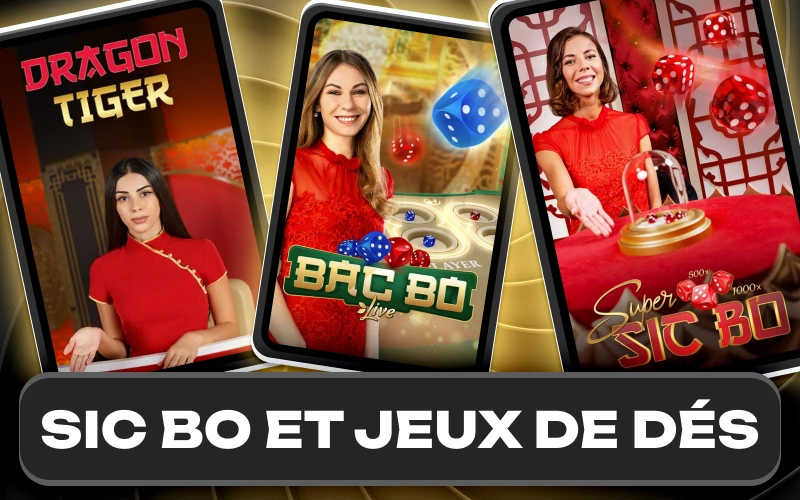 Tentez votre chance aux jeux de dés en direct Spinsy.