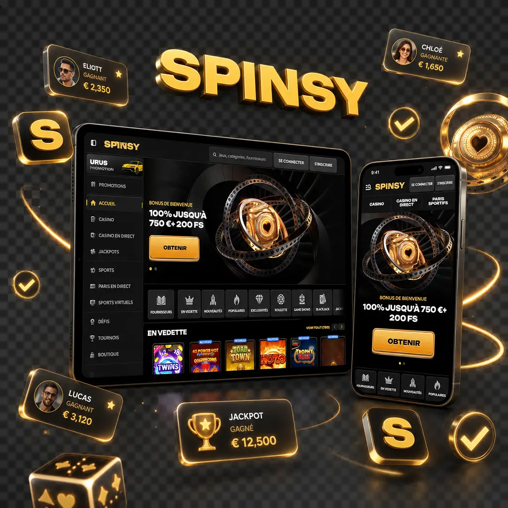 Inscription sur l'application mobile Spinsy : téléchargement, création de compte et activation en 5 étapes simples.