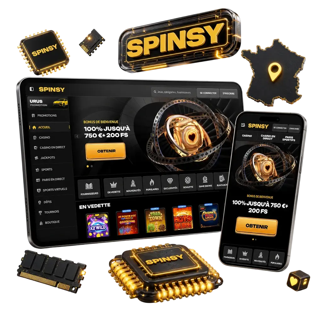 Configuration requise pour Spinsy sur Android : version 5.0 minimum, 2 Go de RAM, 100 Mo d'espace libre, processeur quad-core 1,4 GHz.