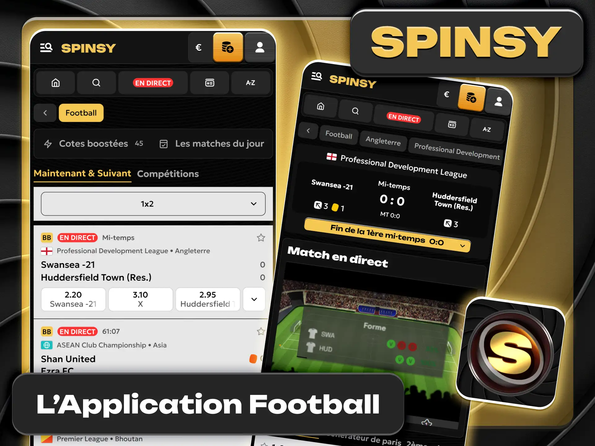 Téléchargez l'application mobile de paris football de Spinsy officiel.