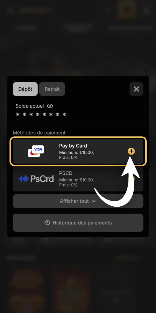 Déposez vos fonds en toute sécurité sur le site Spinsy.