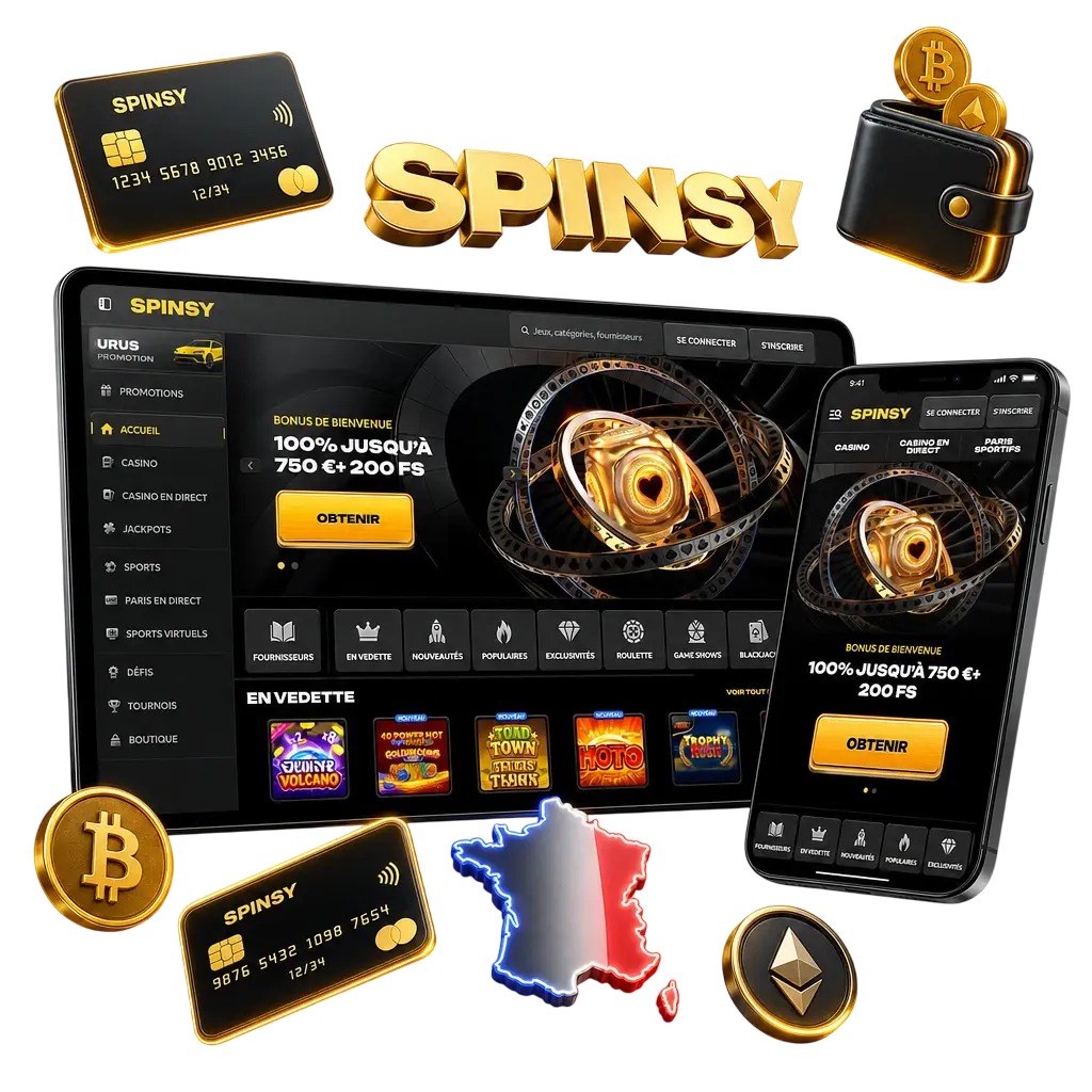 Méthodes de dépôt et retrait sur Spinsy : cartes, e-wallets et cryptomonnaies pour des paiements rapides et sécurisés en France.