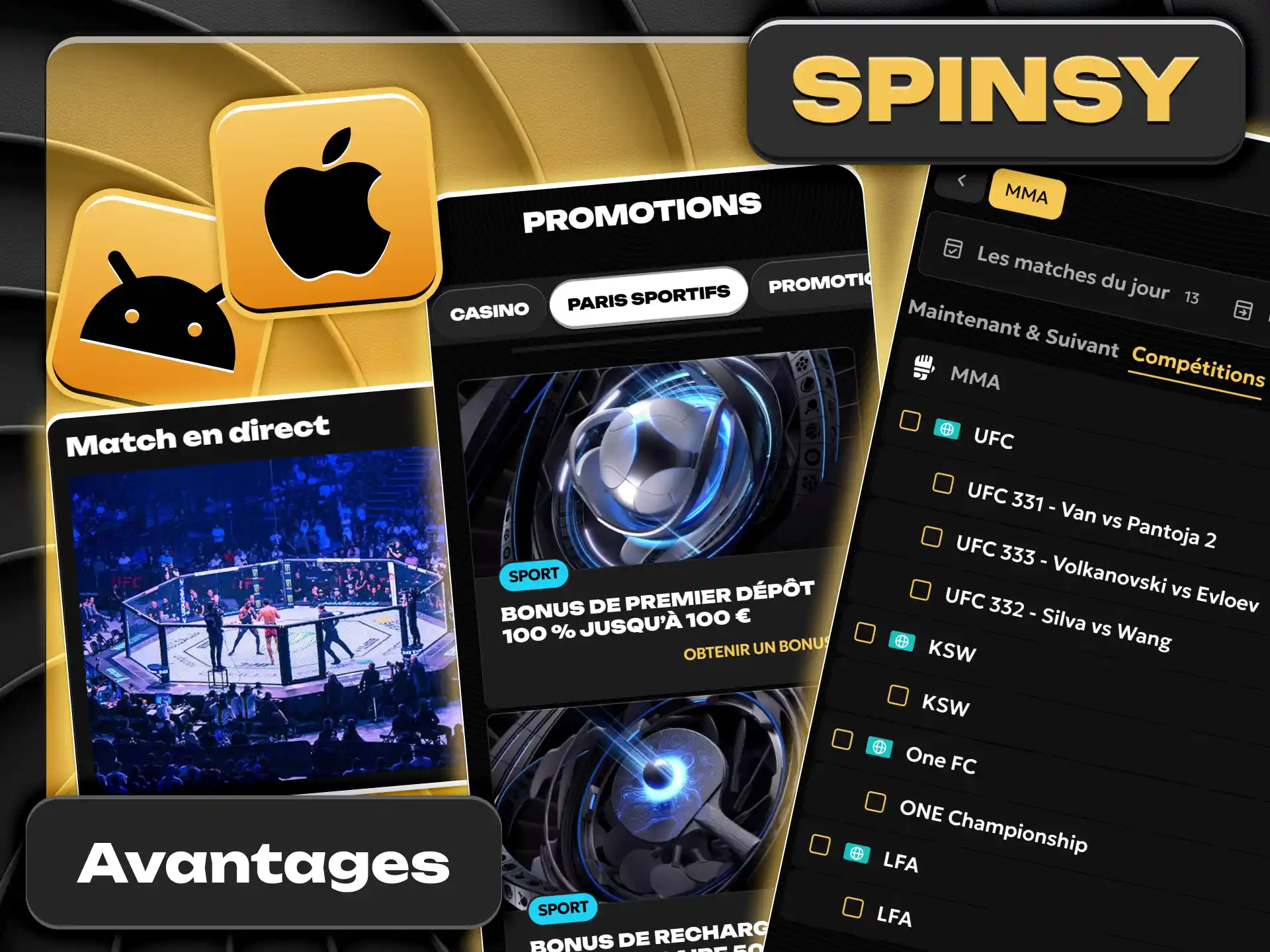 Découvrez les avantages des paris sur le MMA avec Spinsy.