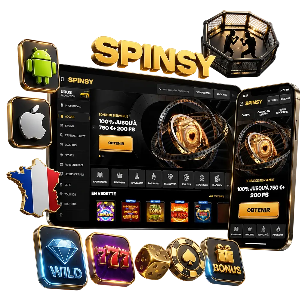 Application mobile Spinsy pour paris MMA en direct sur Android et iOS avec cotes rapides et mises live