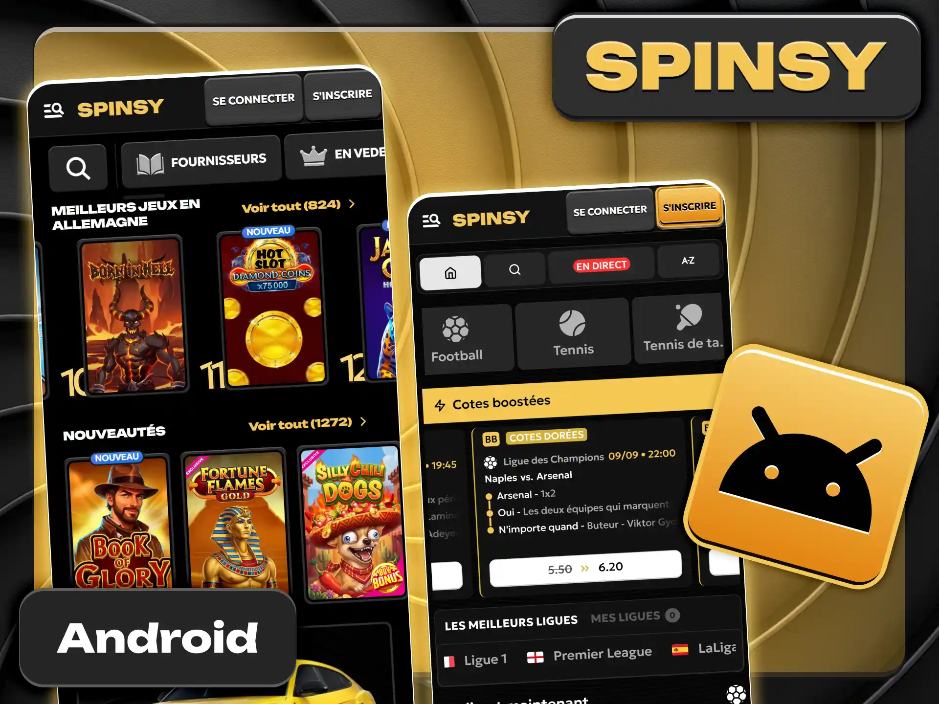 Téléchargez l'application mobile Android sécurisée sur Spinsy officiel France.