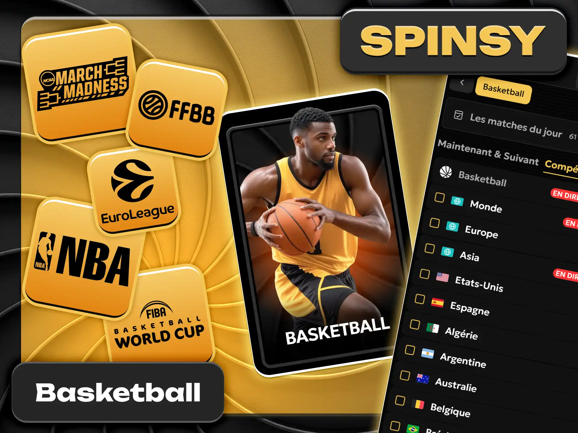 Découvrez les marchés de paris sur le basketball sur Spinsy.