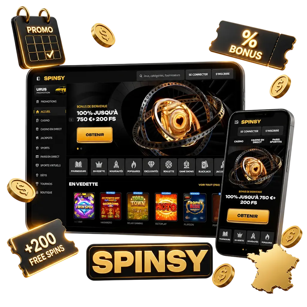 Autres types de bonus tennis sur Spinsy : cashback hebdomadaire, boost combiné et reload du vendredi pour les parieurs ATP/WTA.