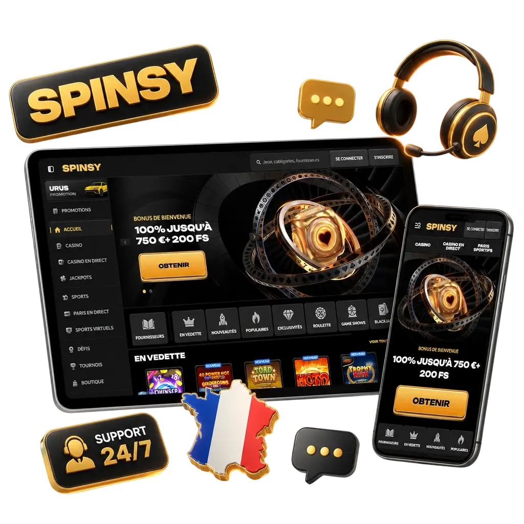 Service client Spinsy disponible 24h/24 et 7j/7 : chat en direct, e-mail support@spinsy.com et bot Telegram @Spinsy_Support