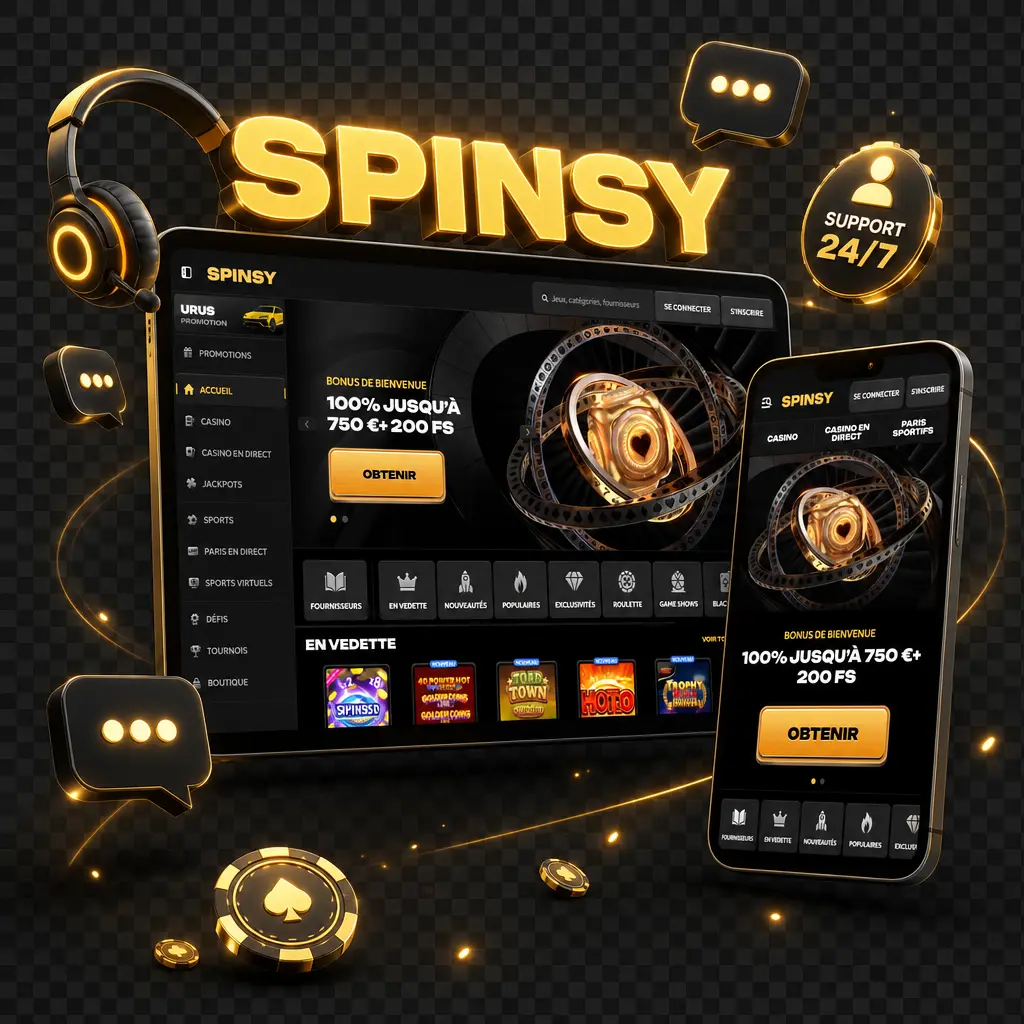 Assistance client Spinsy 24h/24 et 7j/7 pour l'inscription : chat en direct, e-mail et bot Telegram en France