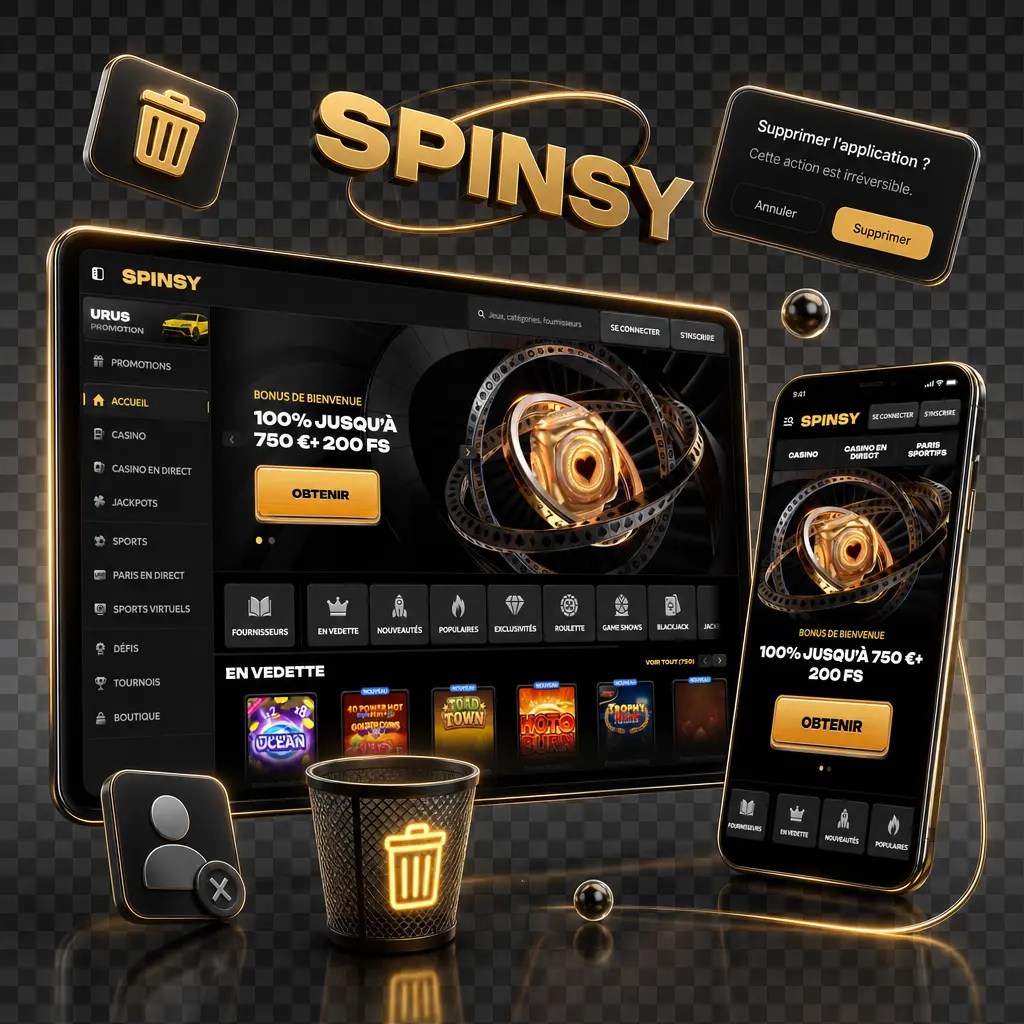 Étapes pour supprimer un compte Spinsy : retirer les fonds, contacter le support, vérifier l'identité et confirmer la clôture.
