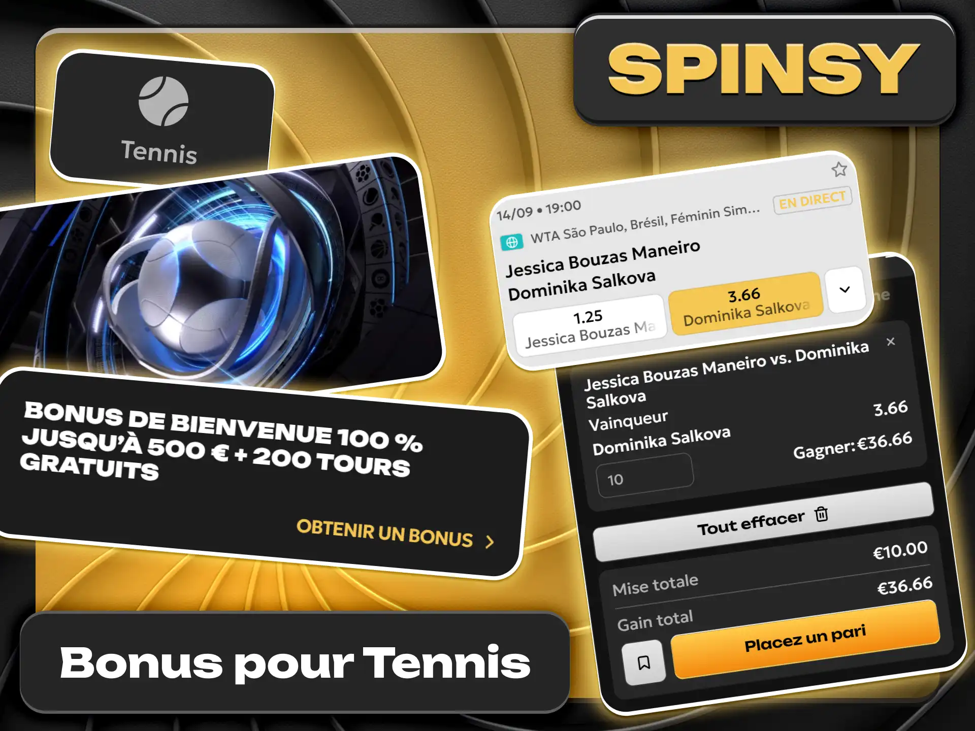 Obtenez un bonus sportif avantageux pour parier sur Spinsy.