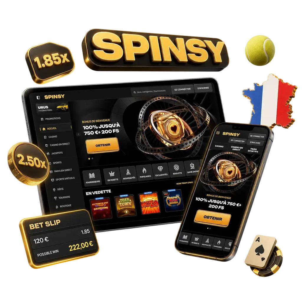 Types de paris tennis disponibles sur Spinsy : vainqueur du match, handicap, total de sets et marchés en direct.